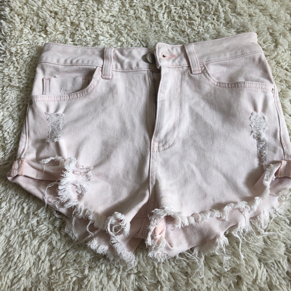 NWT pink jean shorts